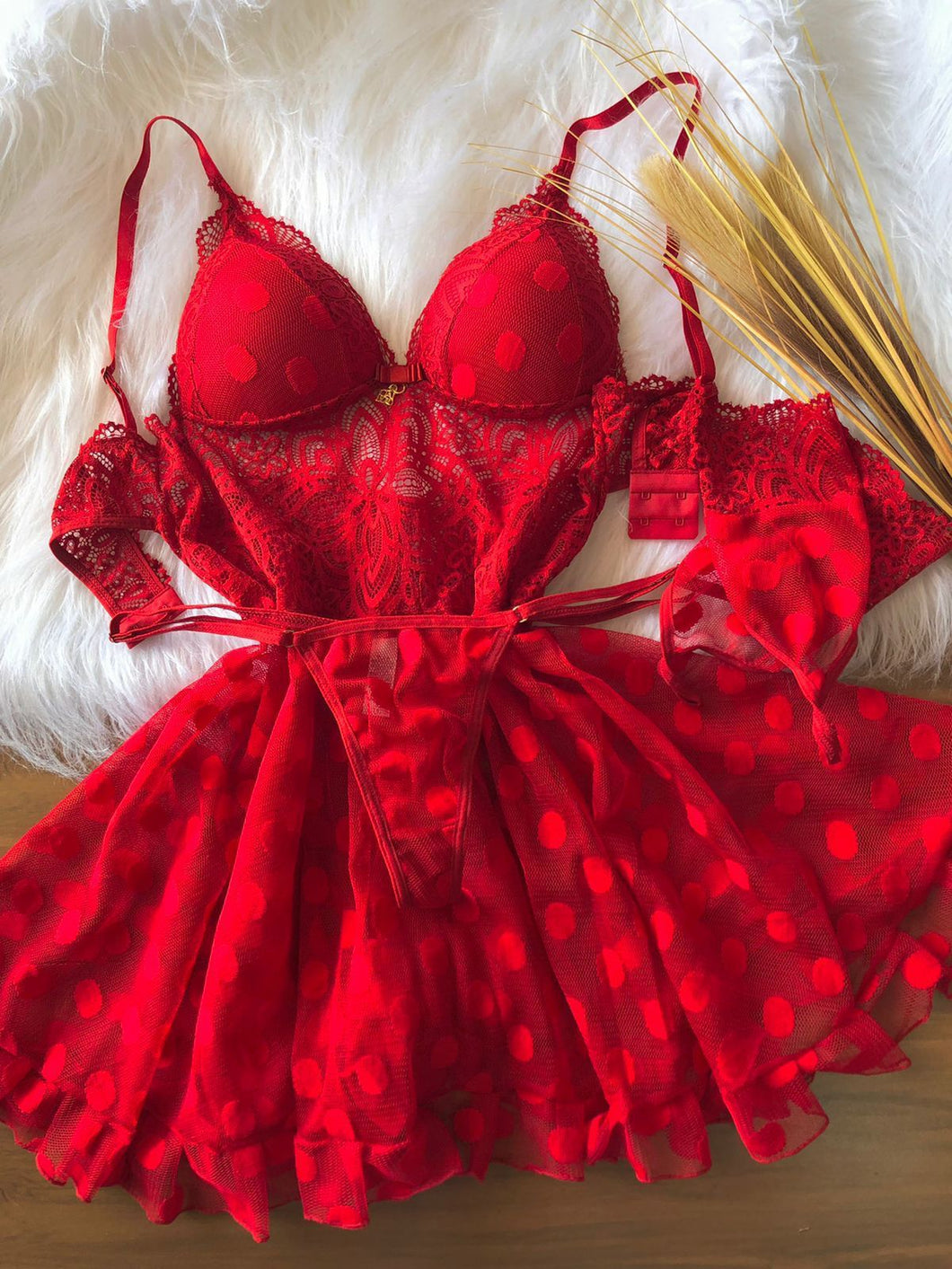 Sexy woman set red💋🍷